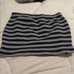 SHEIN Black and Gray Striped Mini Skirt